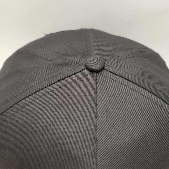 Black Stacked Hat FCC SCA Embroidered Logo Leather Strapback Adjustable Cap - Picture 7 of 12